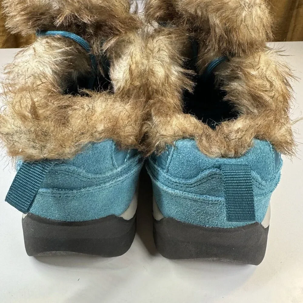 Lands End Powder Belle Teal Suede Shoe Snow Boot Women’s Size 6B 420475